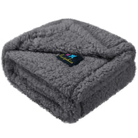 Waterproof Pet Blanket for Dog on Bed Grey