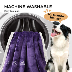 Reversible Waterproof Blanket for Large Dogs Purple White