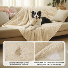 Load image into Gallery viewer, Waterproof Pet Blanket for Medium Large Dogs Soft Cat Sherpa Beige