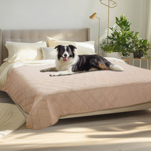 Load image into Gallery viewer, Waterproof Couch Cover Blanket for Dogs Beige &amp; White