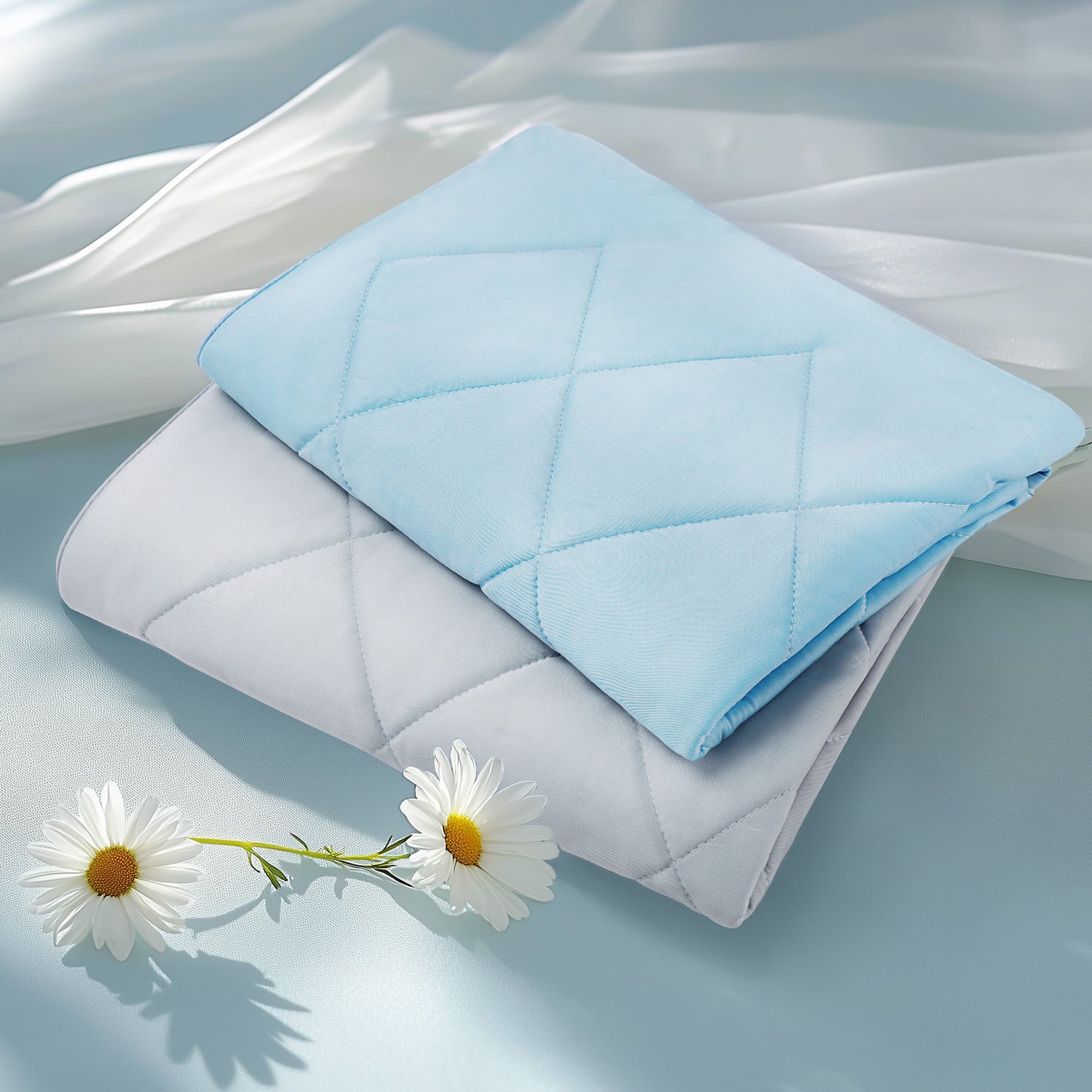 Cooling Blanket for Dogs Calming Pad Light Grey