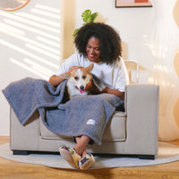 Soft Sherpa Dog Blanket for Dog Puppy Cat Beige/Black/Grey