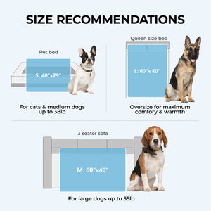 Washable Cooling Blanket for Pet Lightweight Calming Pad Blue