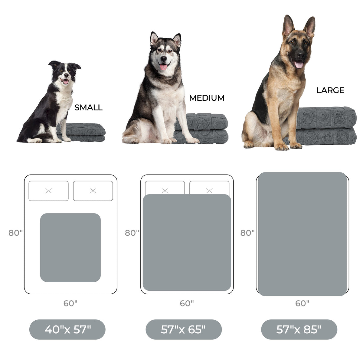 Heart Jacquard Waterproof Pet Blanket Grey
