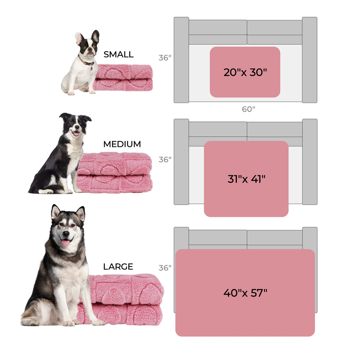 Washable Pet Blanket for Cat and Dog Pink