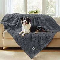 Heart Jacquard Waterproof Pet Blanket Grey