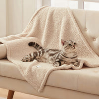 Soft Sherpa Dog Blanket for Dog Puppy Cat Beige