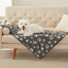 Load image into Gallery viewer, 1 Pack 3 Small Pet Blanket Paw Printed Throw | Grey