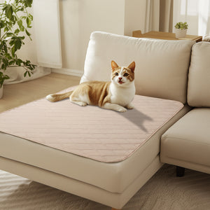Waterproof Couch Cover Blanket for Dogs Beige & White