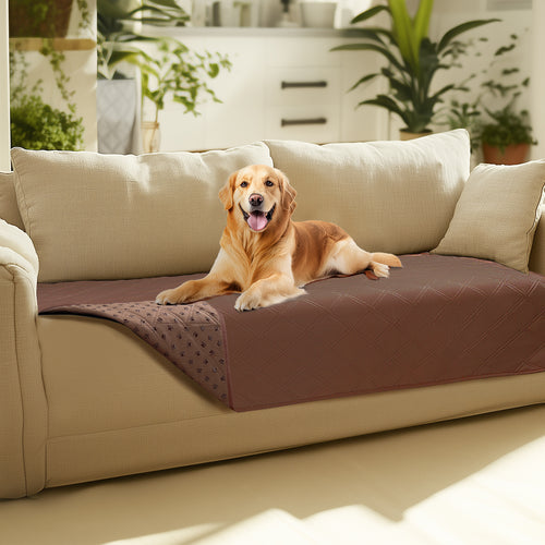 Waterproof Couch Cover Blanket for Dogs Coffee & Brown