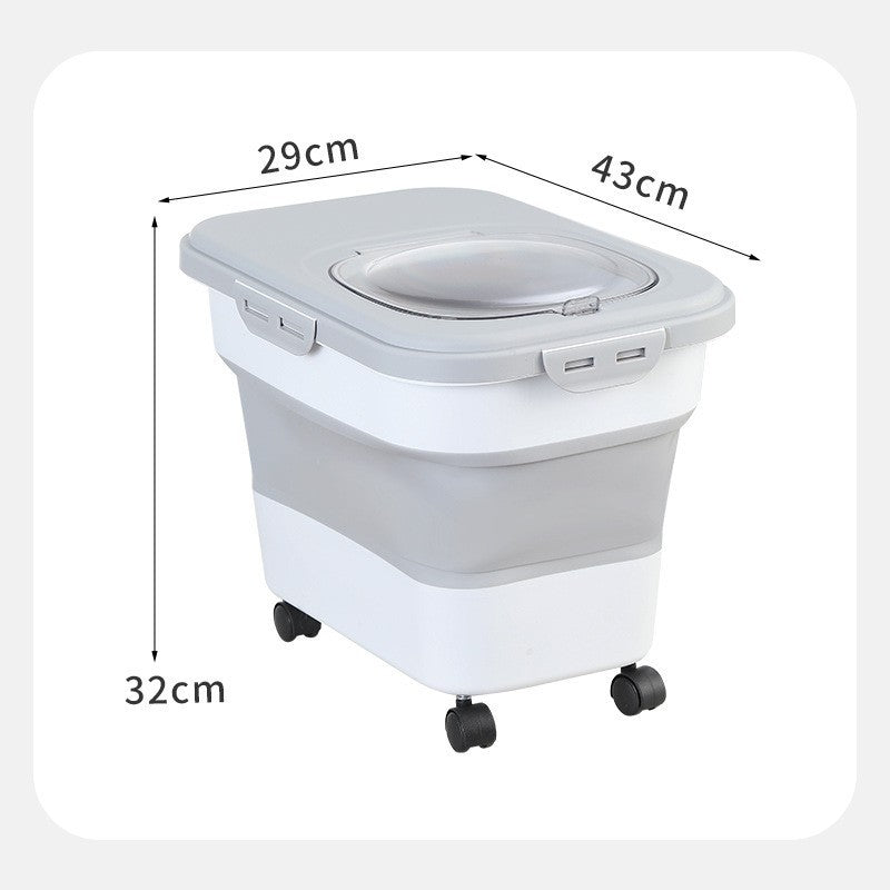 Airtight Collapsible Dog & Cat Food Storage Grey