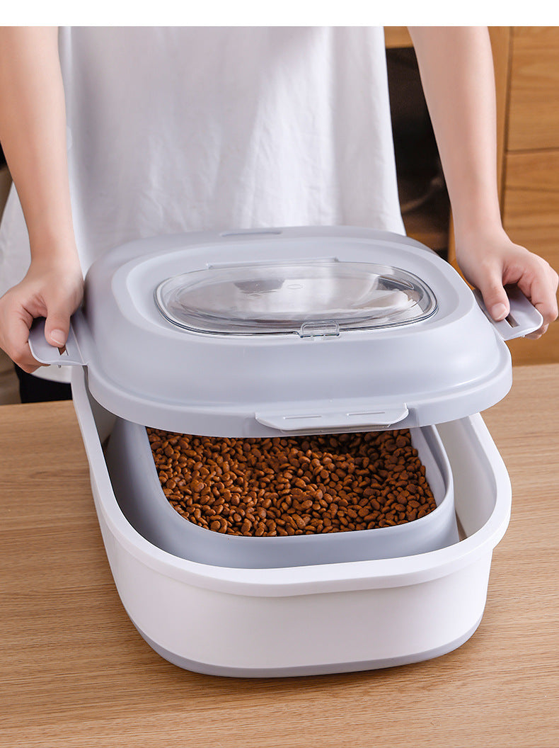 Airtight Collapsible Dog & Cat Food Storage Grey