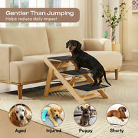 Foldable Anti-Slip 2-in-1 Wooden Dog Stairs