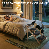 Foldable Anti-Slip 2-in-1 Wooden Dog Stairs