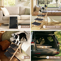 Foldable Anti-Slip 2-in-1 Wooden Dog Stairs