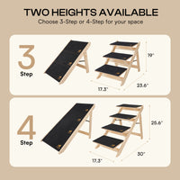Foldable Anti-Slip 2-in-1 Wooden Dog Stairs
