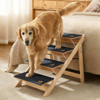 Foldable Anti-Slip 2-in-1 Wooden Dog Stairs