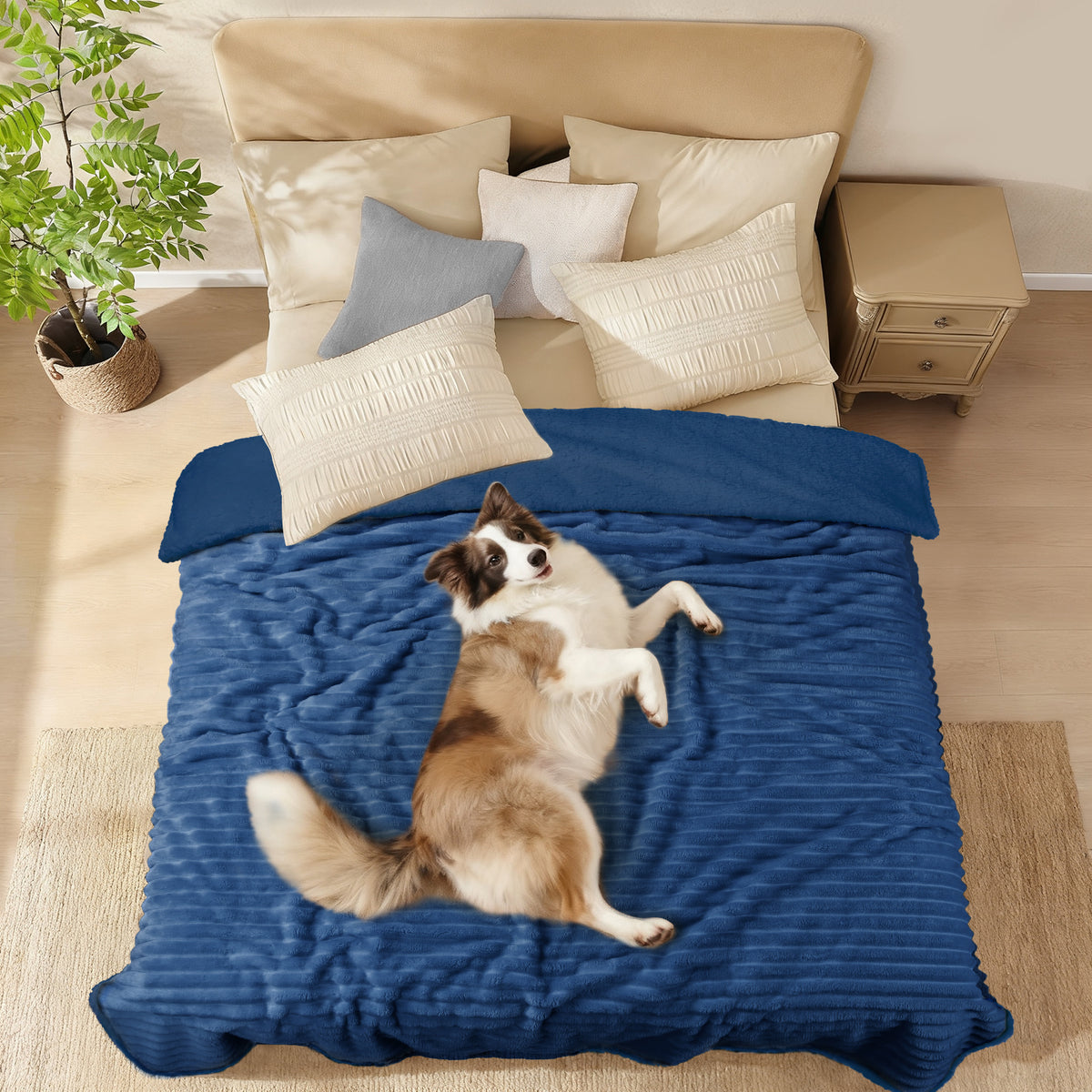 ultra-soft-calming-cut-pile-flannel-waterproof-pet-blanket-for-dogs-and-cats#color_navy