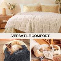 2-Pack Soft Premium Fleece Cozy Calming Pet Blankets for Dogs & Cats