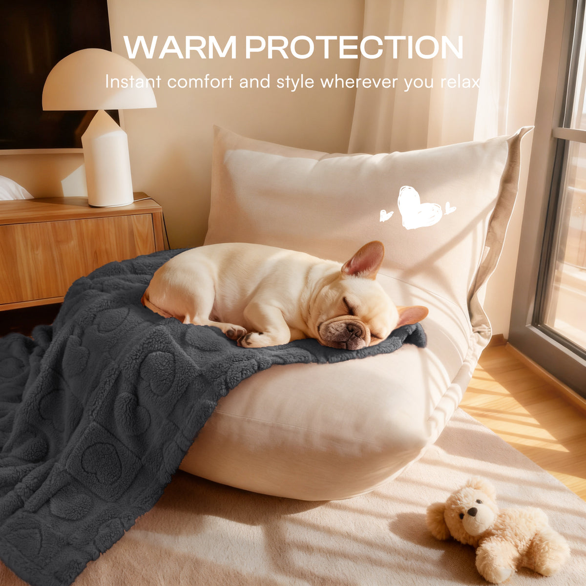 2-Pack Soft Premium Fleece Cozy Calming Pet Blankets for Dogs & Cats