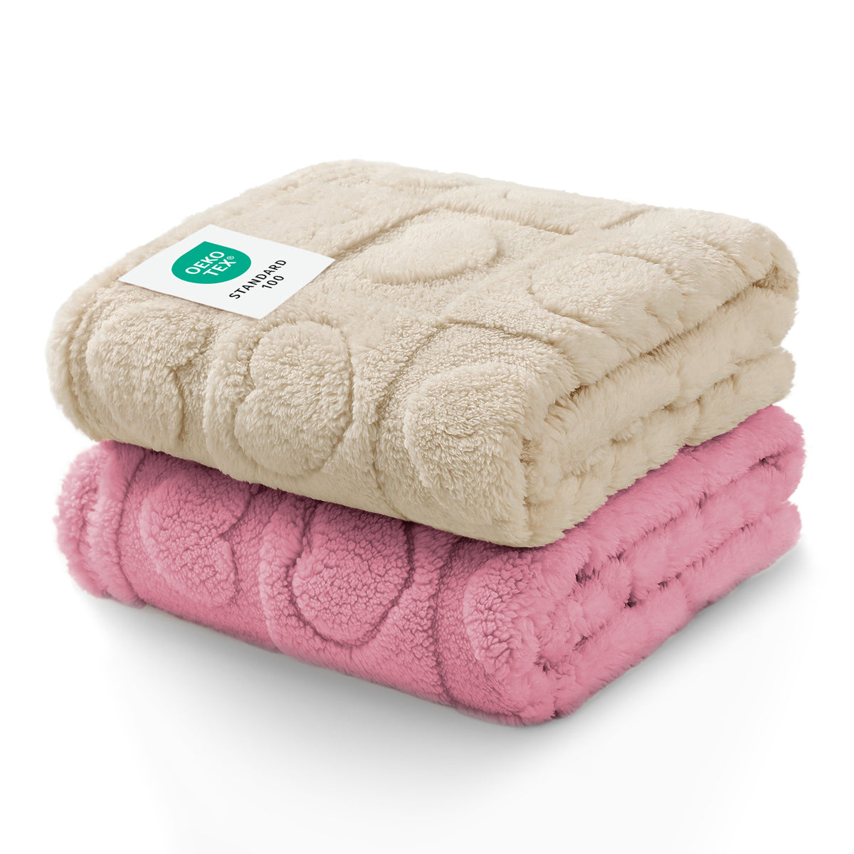 2-Pack Soft Premium Fleece Cozy Calming Pet Blankets for Dogs & Cats