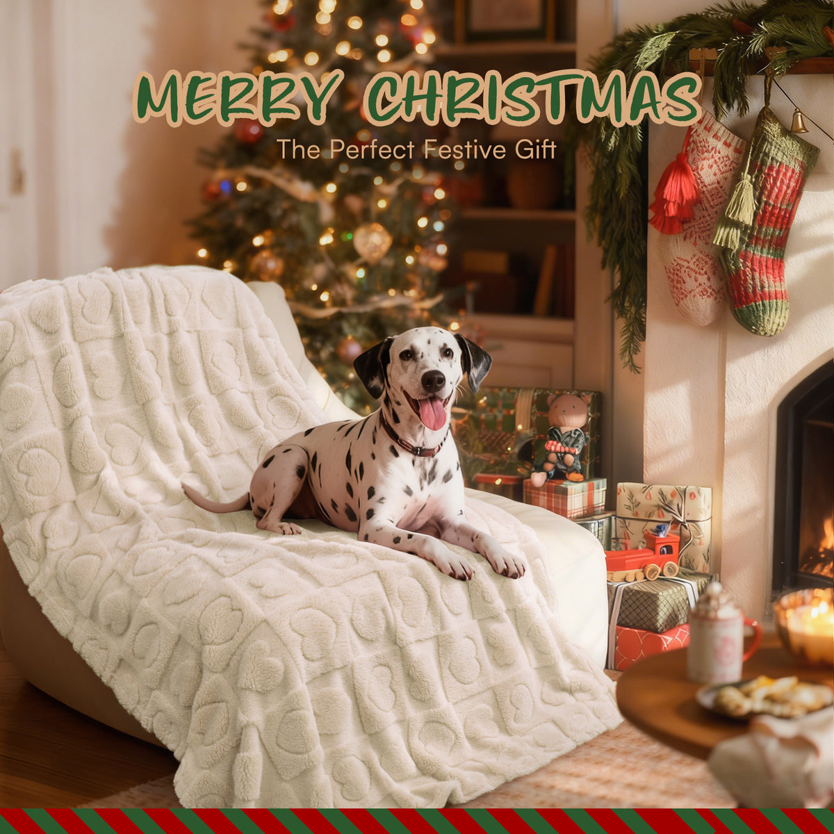 2-Pack Soft Premium Fleece Cozy Calming Pet Blankets for Dogs & Cats