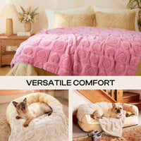 2-Pack Soft Premium Fleece Cozy Calming Pet Blankets for Dogs & Cats