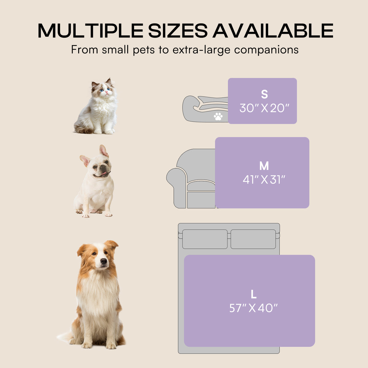 2-Pack Soft Premium Fleece Cozy Calming Pet Blankets for Dogs & Cats