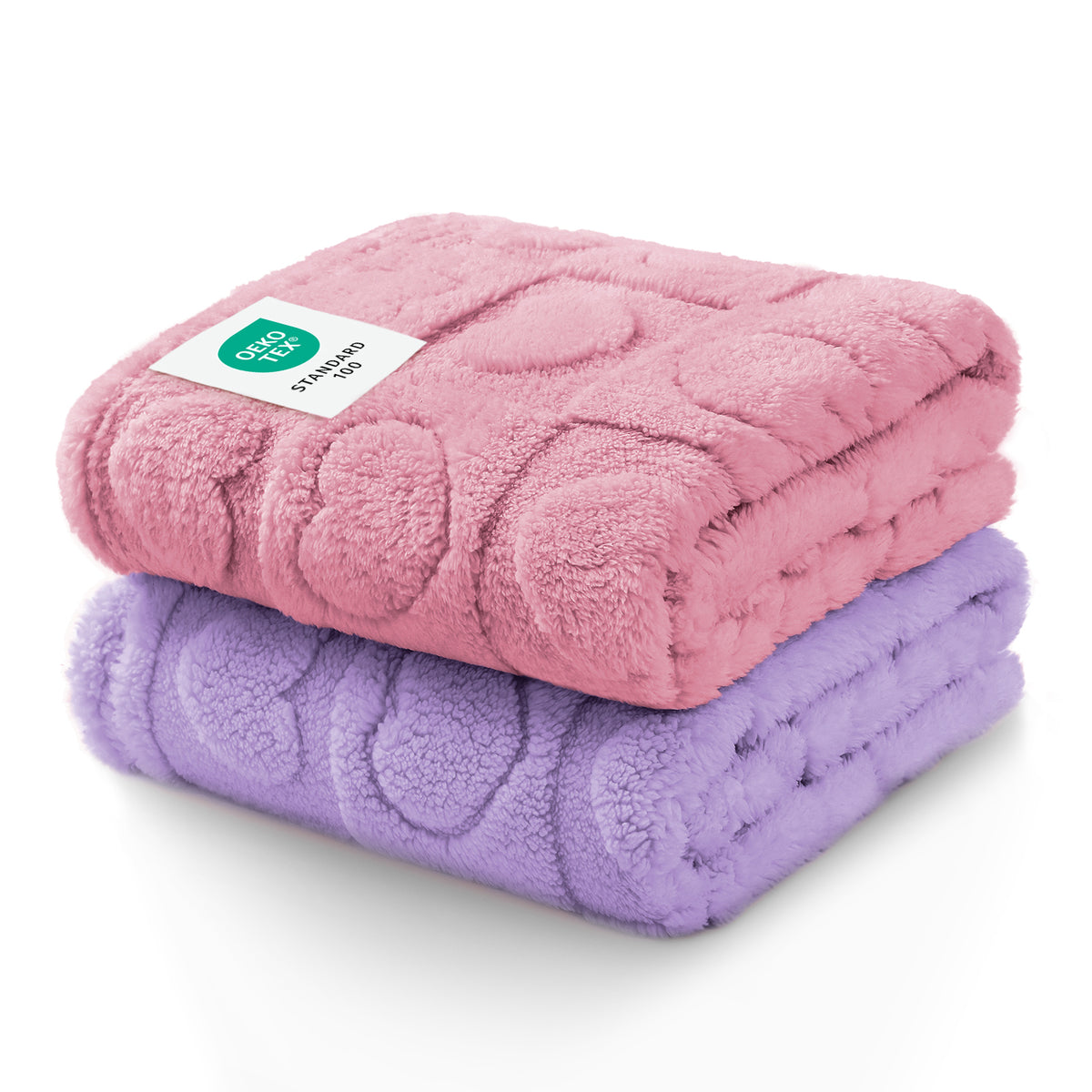 2-Pack Soft Premium Fleece Cozy Calming Pet Blankets for Dogs & Cats