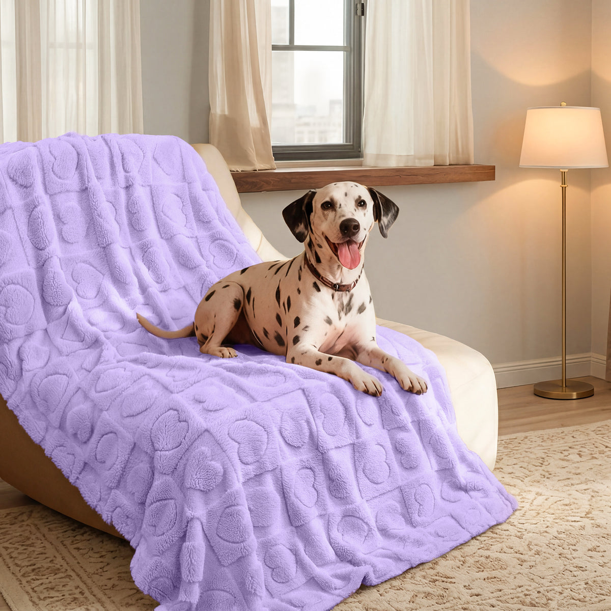 2-Pack Soft Premium Fleece Cozy Calming Pet Blankets for Dogs & Cats