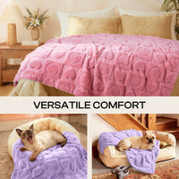 2-Pack Soft Premium Fleece Cozy Calming Pet Blankets for Dogs & Cats