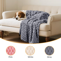 1-Pack 3D Textured Flannel Soft Fleece Pet Blanket for Dogs and Cats
