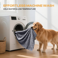 1-Pack 3D Textured Flannel Soft Fleece Pet Blanket for Dogs and Cats
