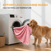 1-Pack 3D Textured Flannel Soft Fleece Pet Blanket for Dogs and Cats