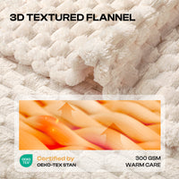 1-Pack 3D Textured Flannel Soft Fleece Pet Blanket for Dogs and Cats