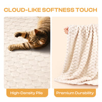 1-Pack 3D Textured Flannel Soft Fleece Pet Blanket for Dogs and Cats