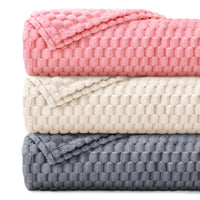 1 Pack 3 Soft Fleece 3D Textured Flannel Pet Blanket for Dogs and Cats