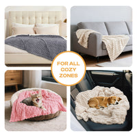 1 Pack 3 Soft Fleece 3D Textured Flannel Pet Blanket for Dogs and Cats