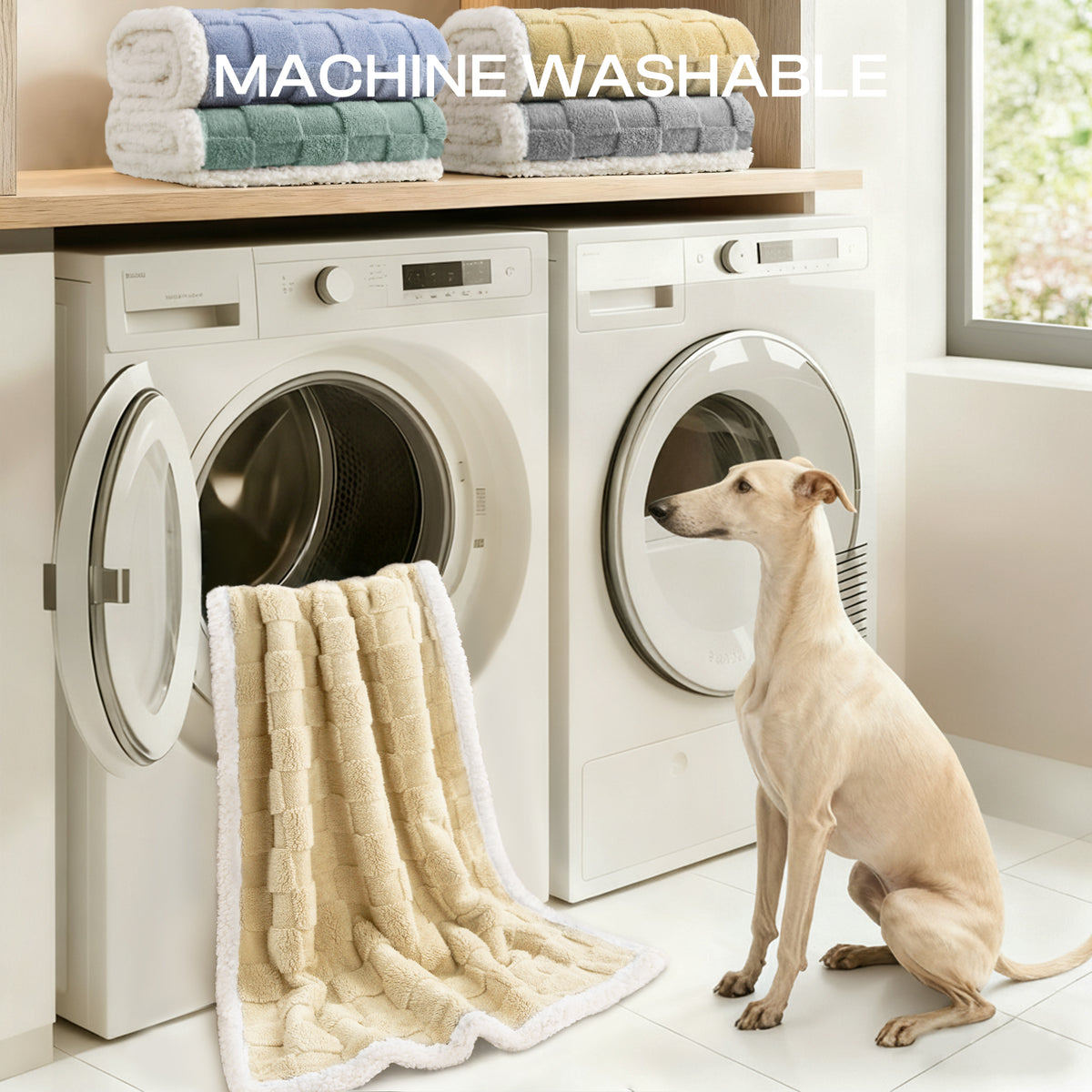 Reversible 3D Jacquard Soft Waterproof Pet Blanket for Large Dogs and Cats