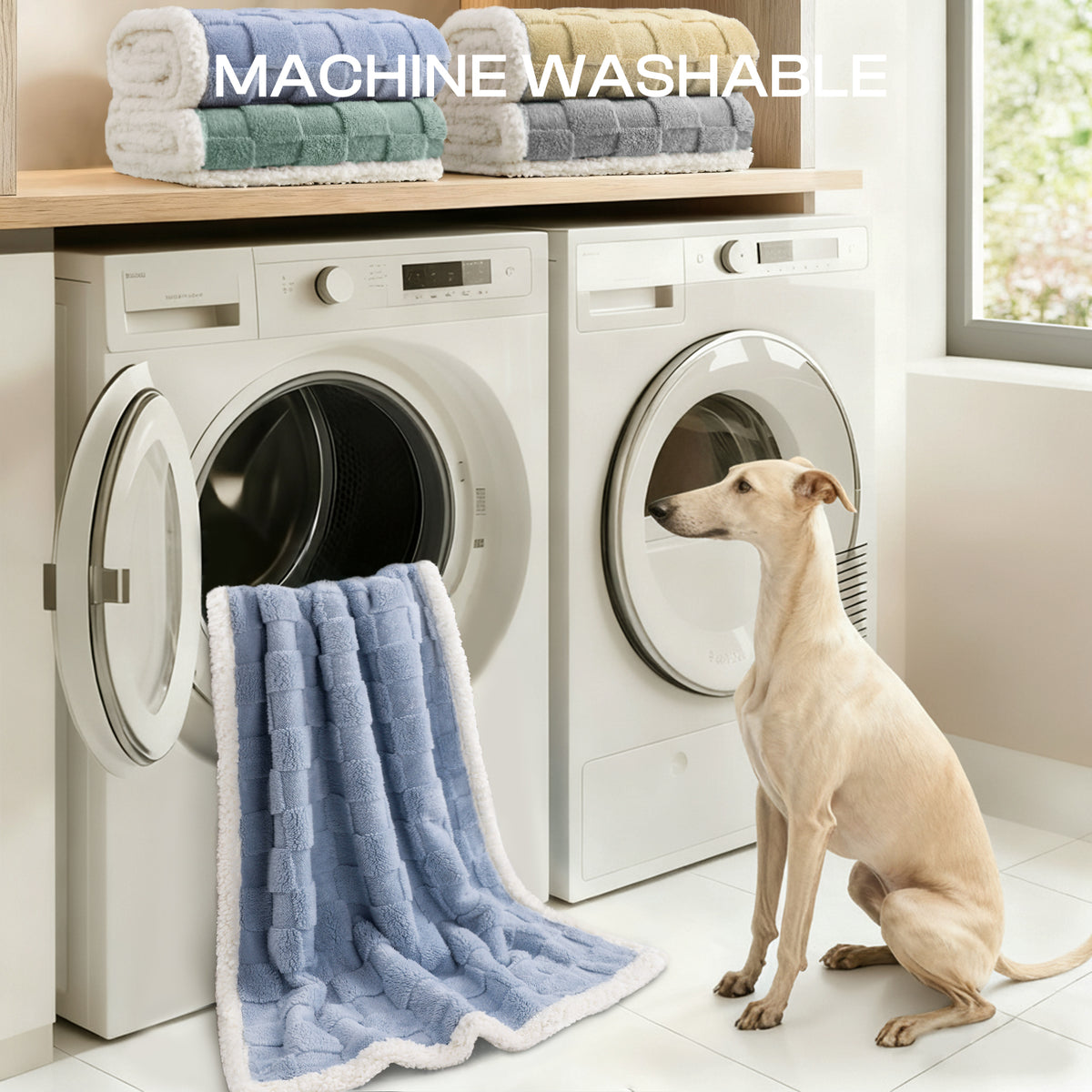 Reversible 3D Jacquard Soft Waterproof Pet Blanket for Large Dogs and Cats