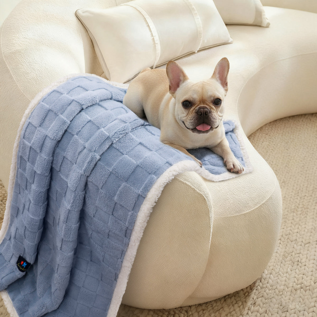 Reversible 3D Jacquard Soft Waterproof Pet Blanket for Large Dogs and Cats