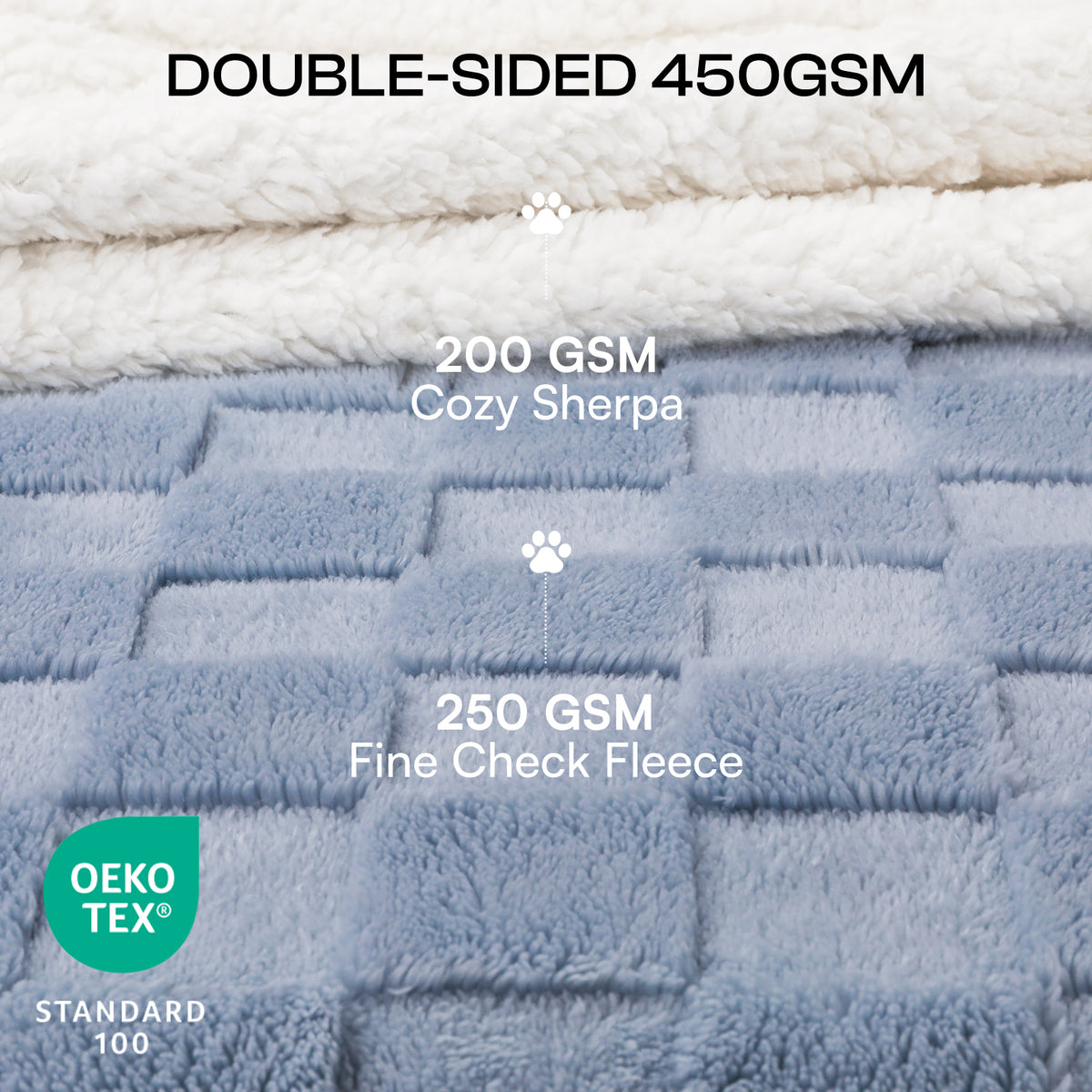 Reversible 3D Jacquard Soft Waterproof Pet Blanket for Large Dogs and Cats