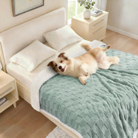 Reversible 3D Jacquard Soft Waterproof Pet Blanket for Large Dogs and Cats