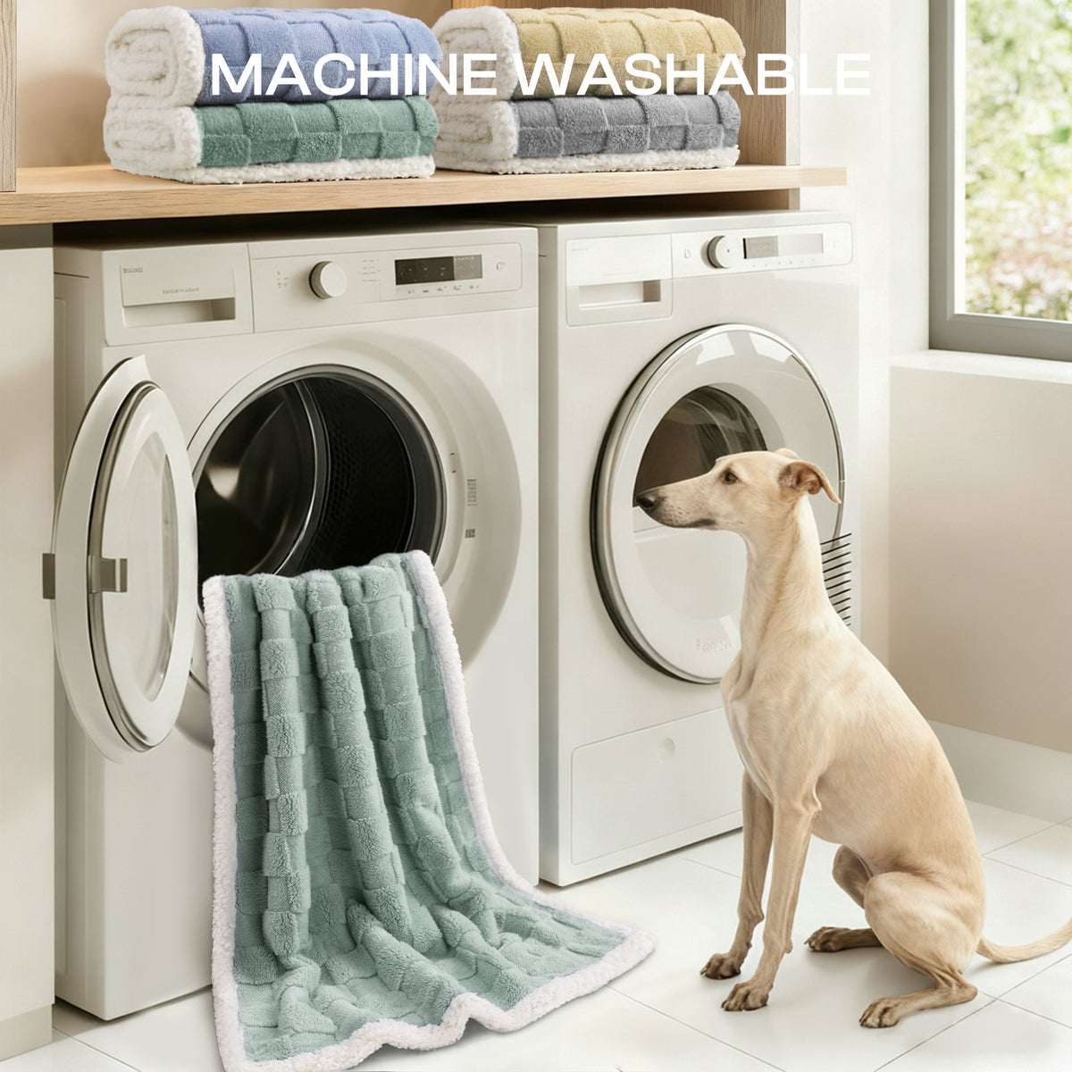 Reversible 3D Jacquard Soft Waterproof Pet Blanket for Large Dogs and Cats