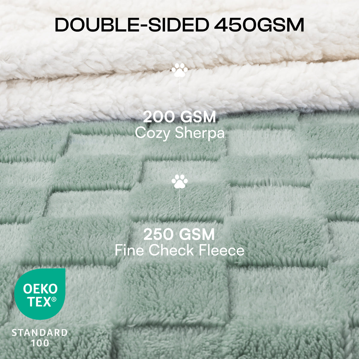 Reversible 3D Jacquard Soft Waterproof Pet Blanket for Large Dogs and Cats