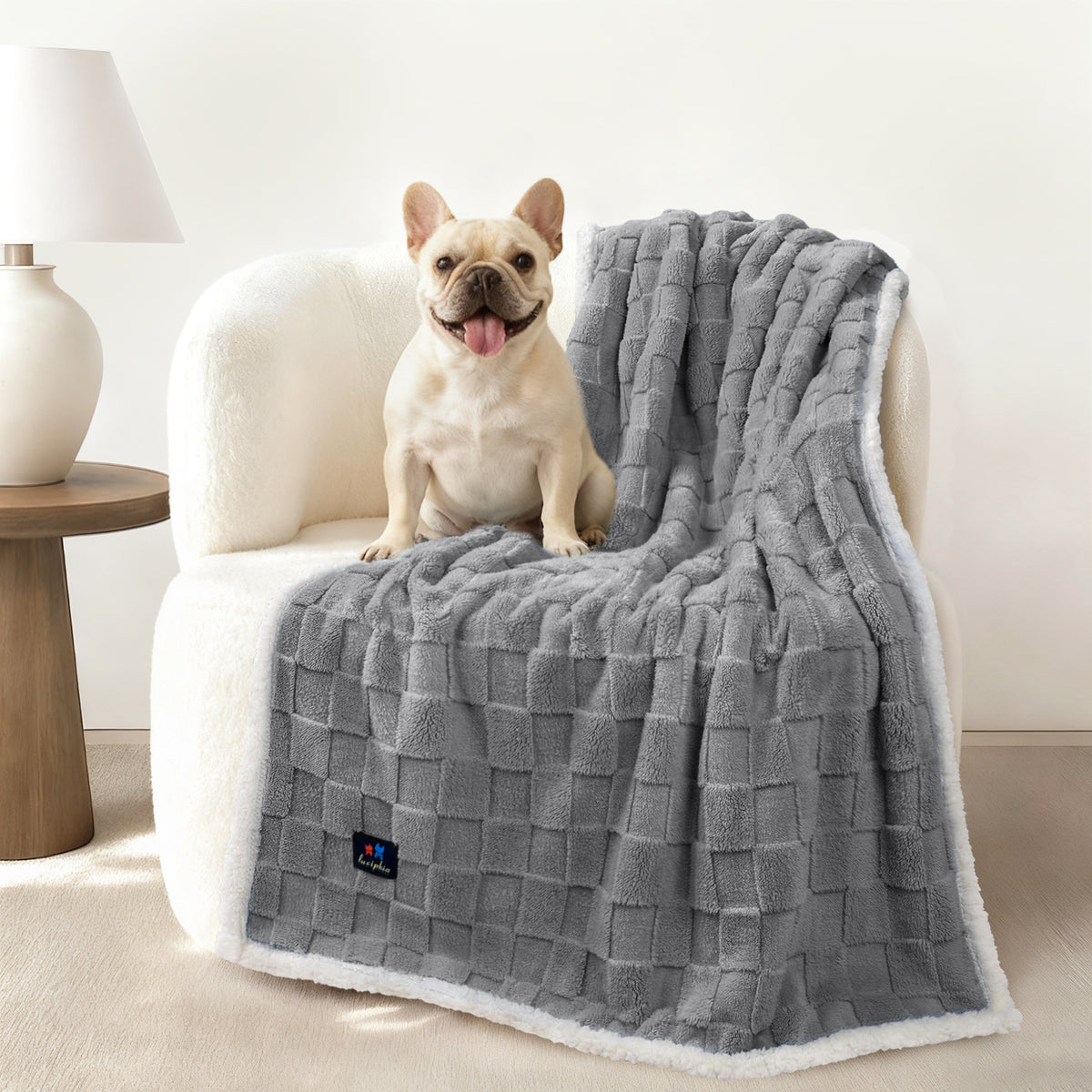 Reversible 3D Jacquard Soft Waterproof Pet Blanket for Large Dogs and Cats