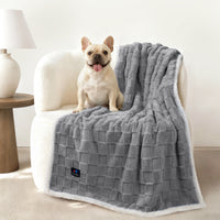 Reversible 3D Jacquard Soft Waterproof Pet Blanket for Large Dogs and Cats