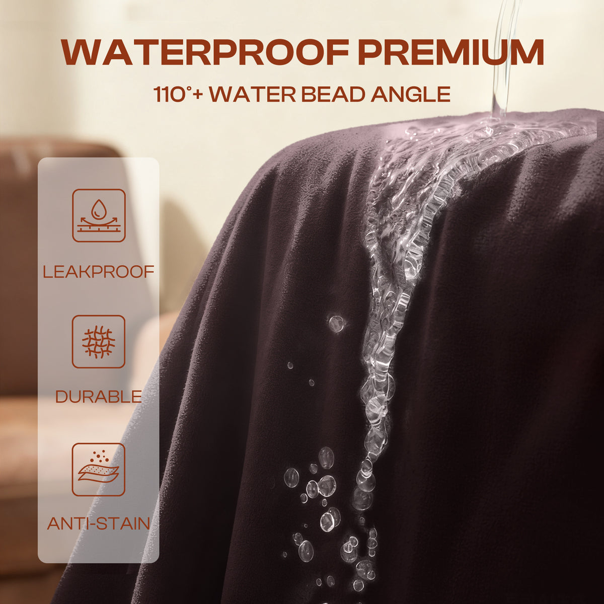 Soft Polar Fleece Waterproof Pet Blanket for Medium Large Dogs