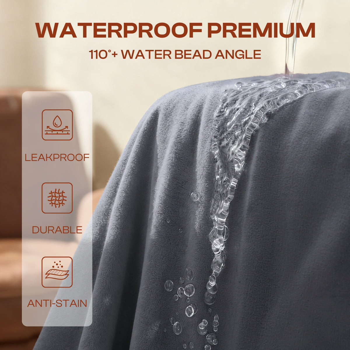 Soft Polar Fleece Waterproof Pet Blanket for Medium Large Dogs