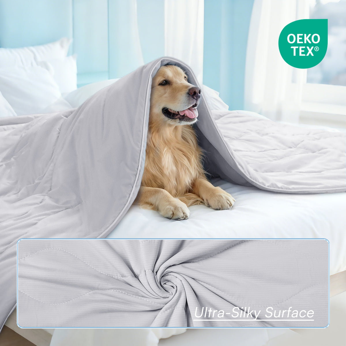 Pet Washable Soft Breathable Self-Cooling Blanket for Sofa Crate Bed
